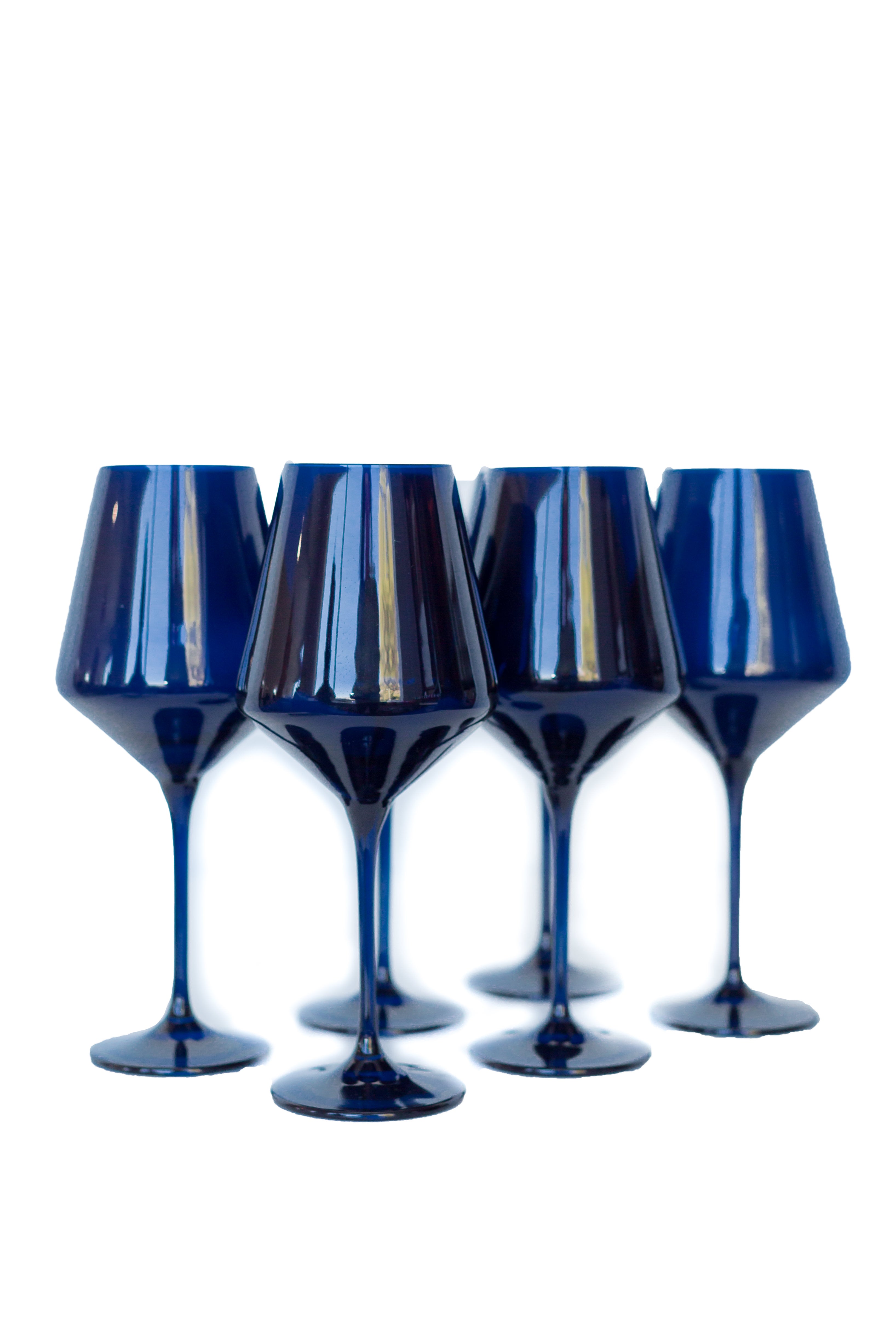 Smooth-tapered Modern Stemmed Wine Glass Set of 6