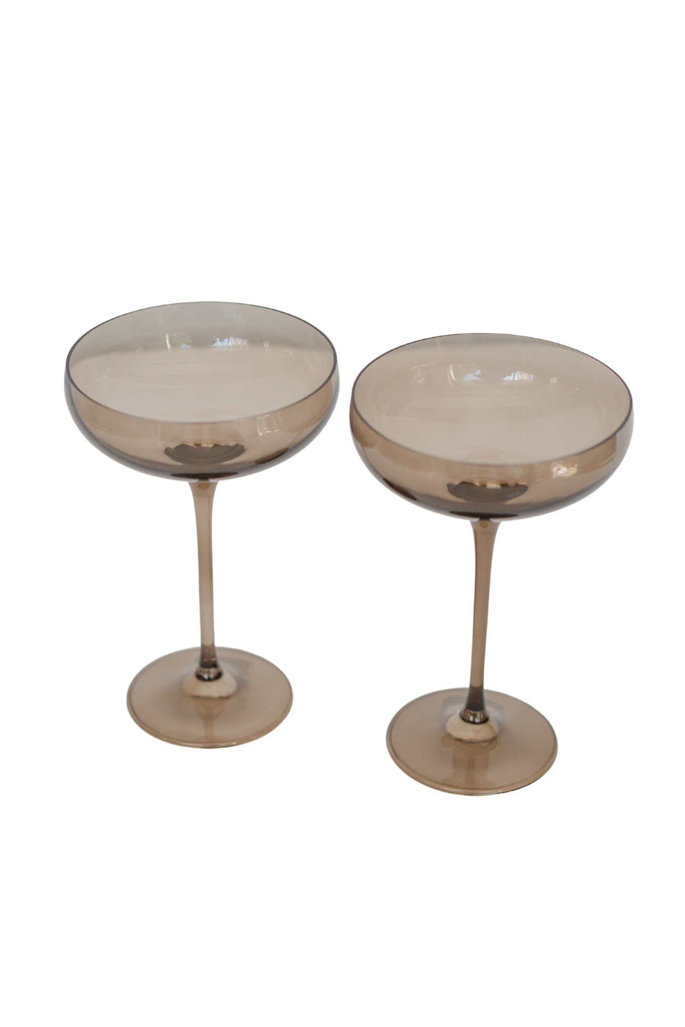 Smoked-finish Minimalist Champagne Coupe Set of 2