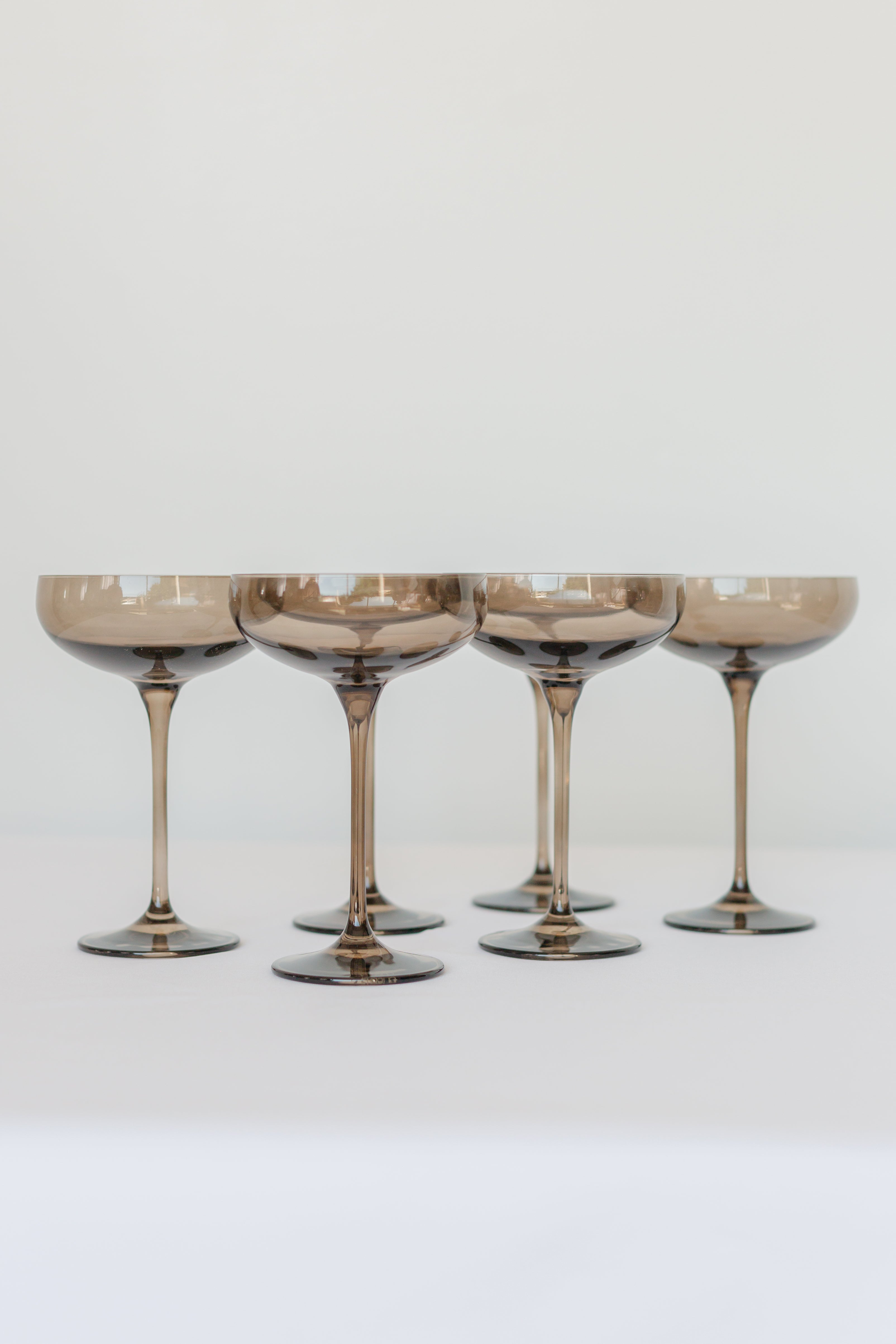Smooth-curved Minimalist Champagne Coupe Glass Set of 6