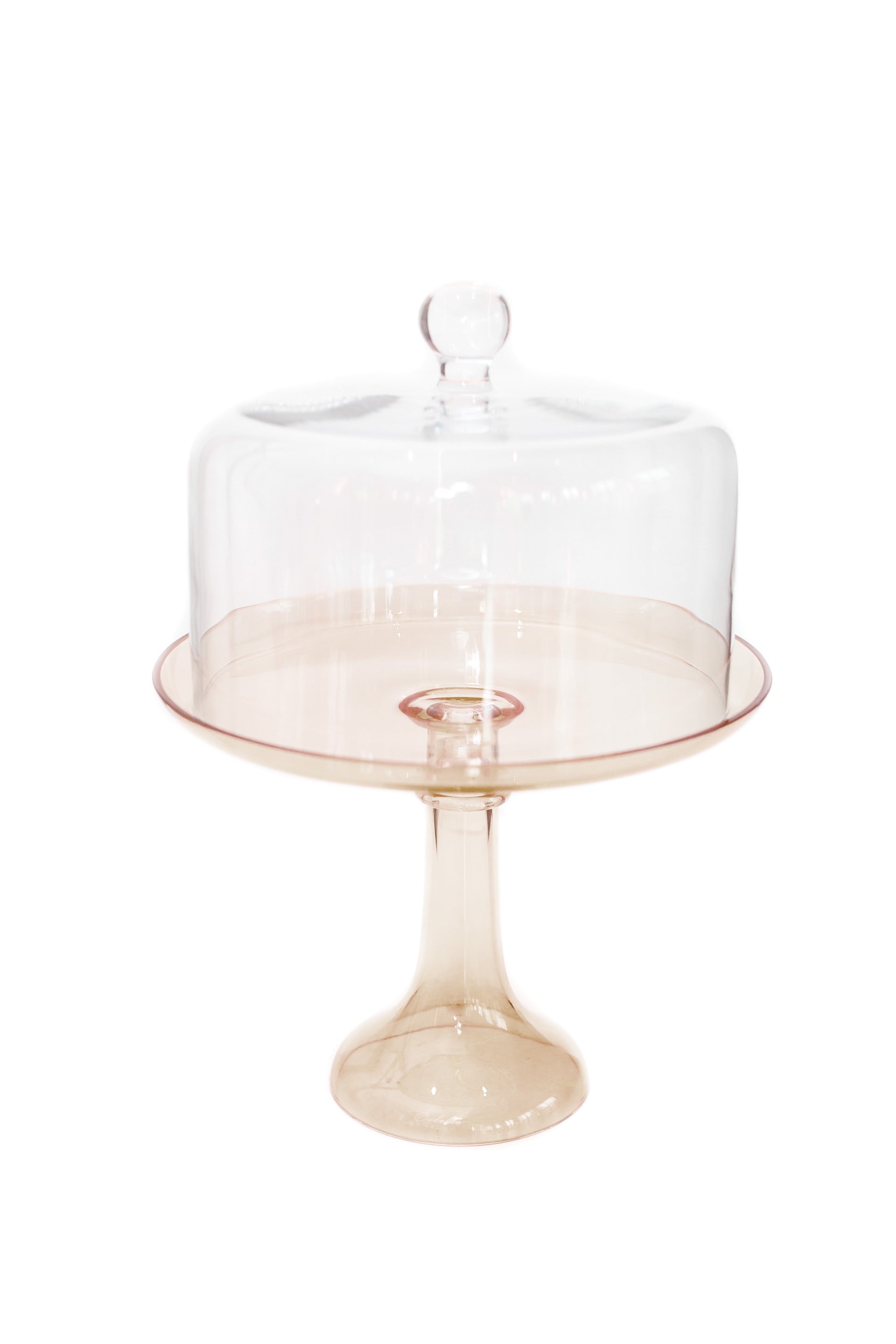 Ring-detailed Minimalist Glass Cake Stand with Detachable Dome