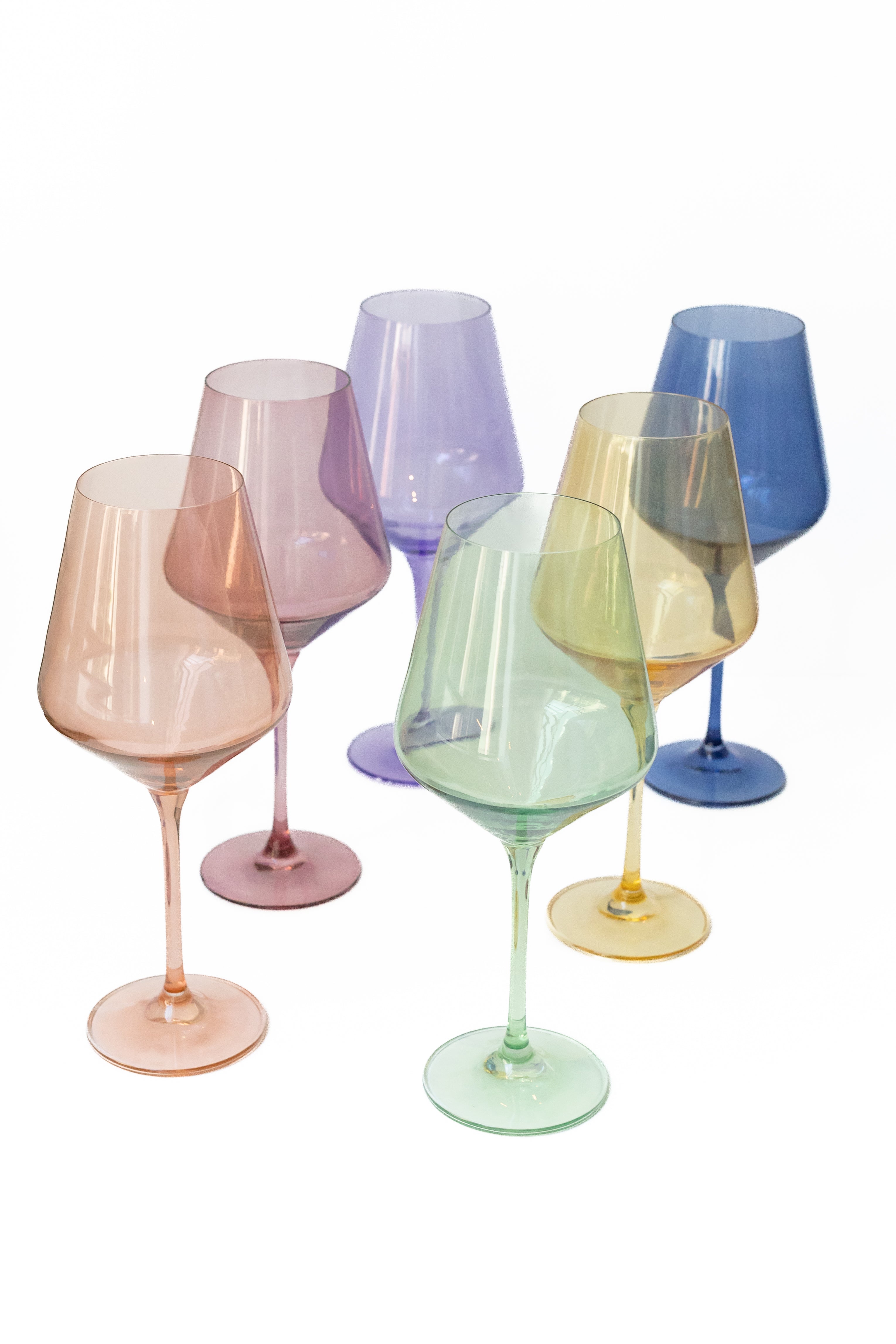 Long-stemmed Modern Tapered-Bowl Wine Glass Set of 6