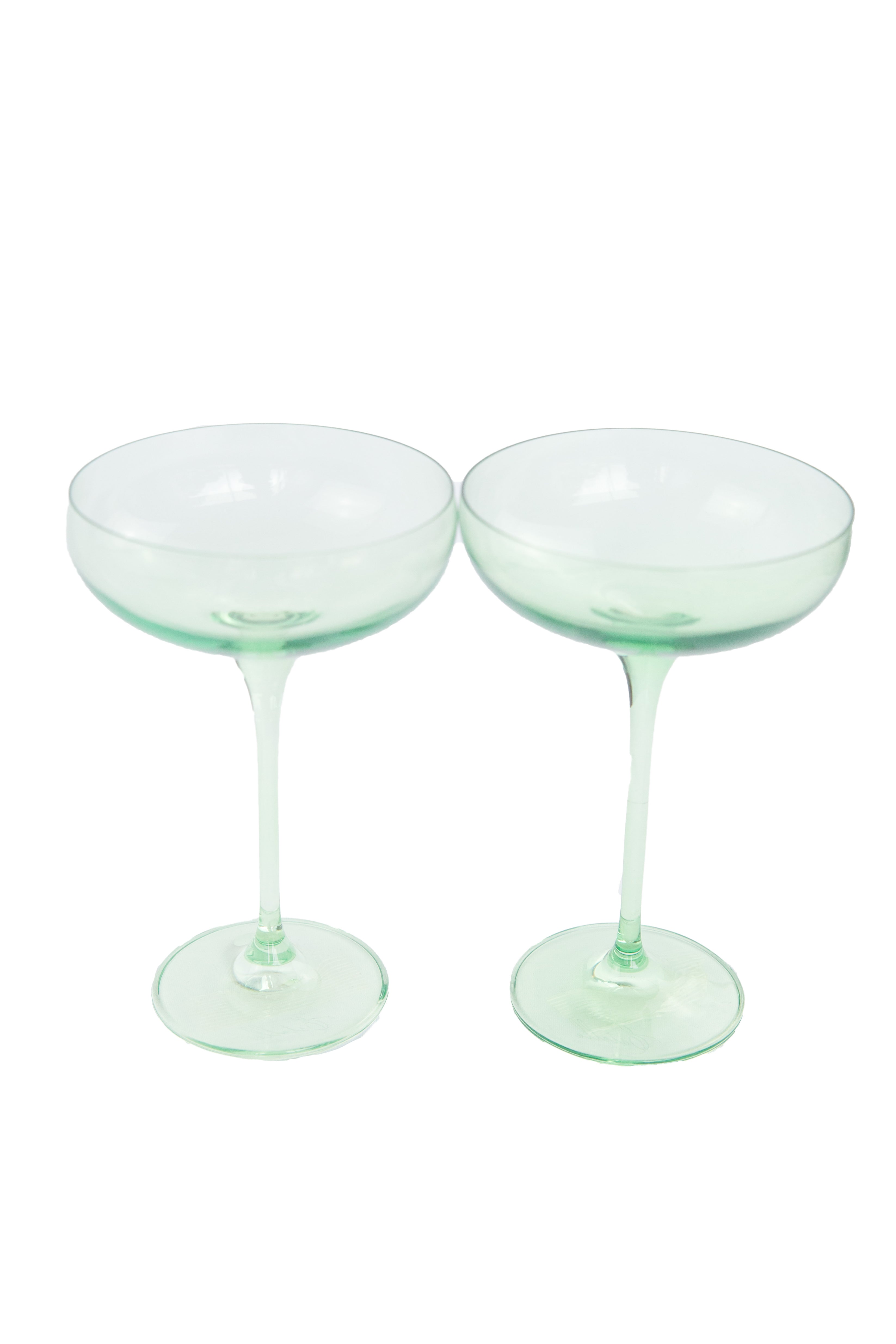 Smooth-tapered Stemmed Champagne Coupe Glass Set of 2