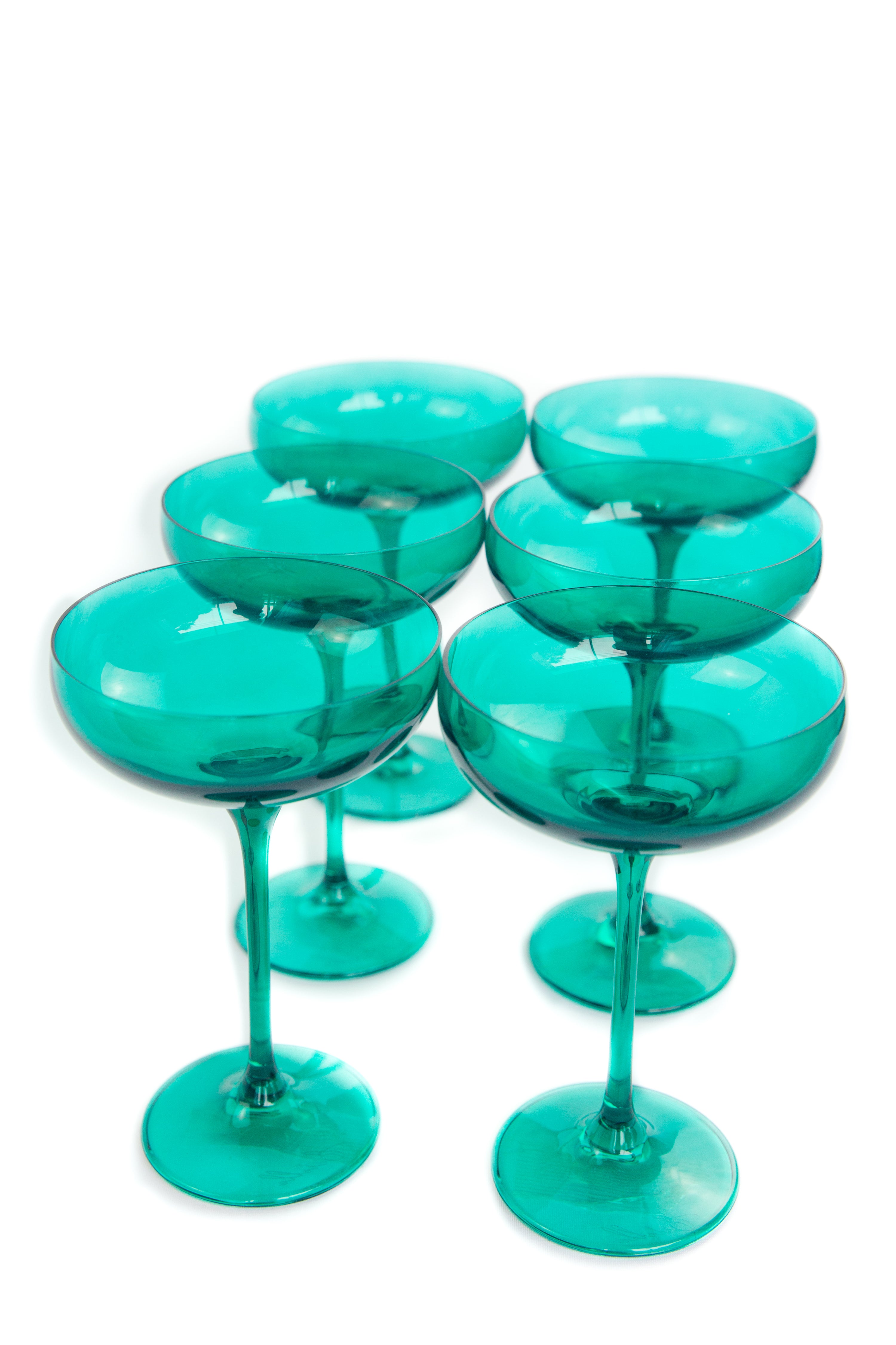 Modern Seamless Stemmed Champagne Coupe Glass Set