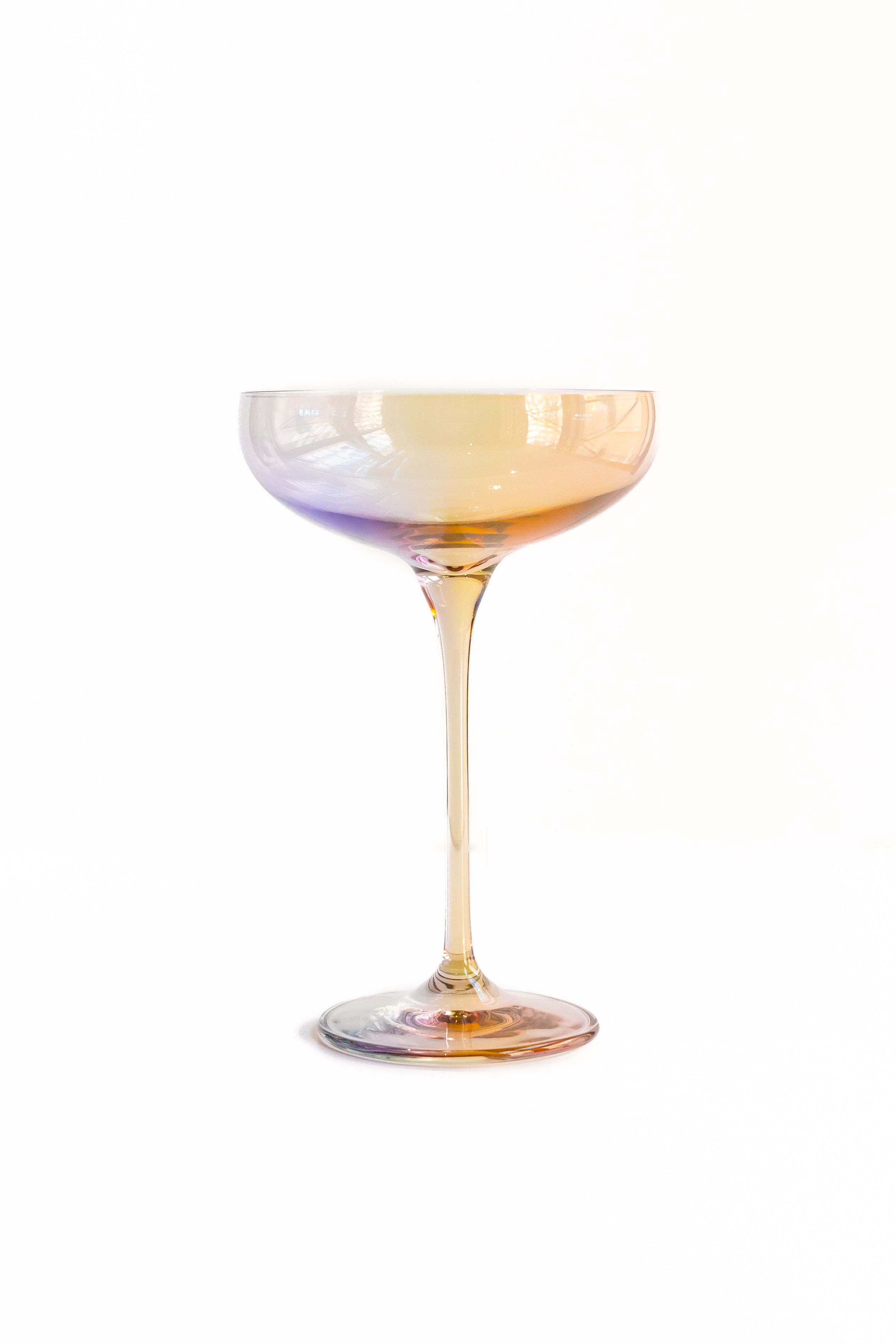 Iridescent-gradient Minimalist Stemmed Champagne Coupe Glass Set of 6