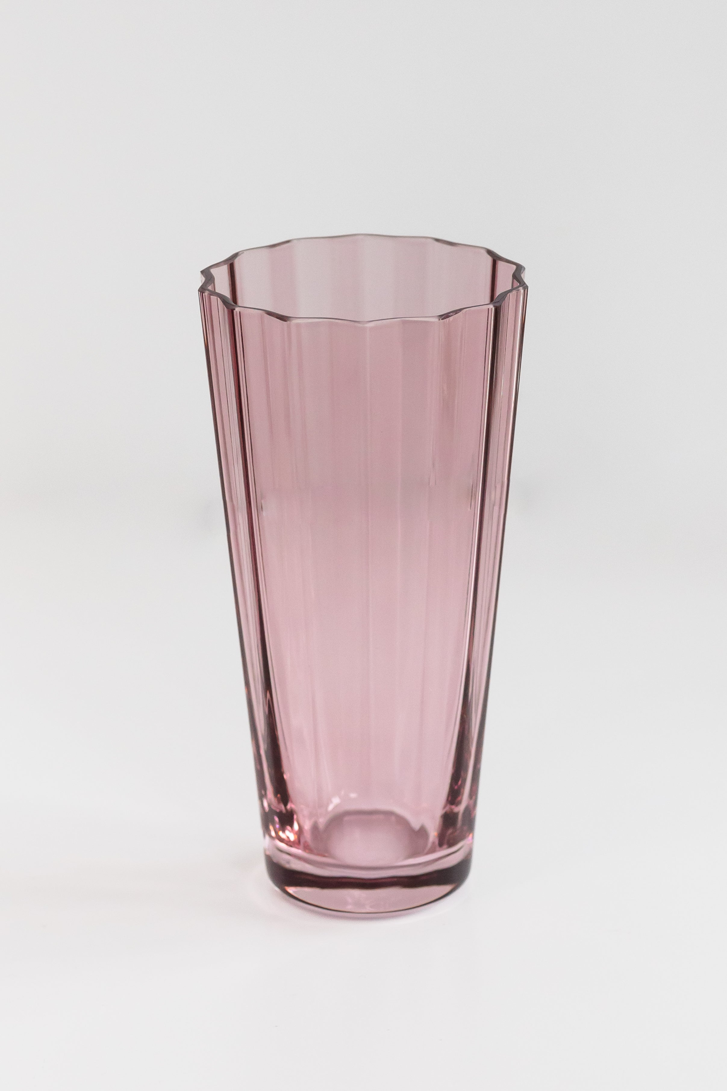 Scalloped-Rim Fluted Tapered Tall Glass Set of 6