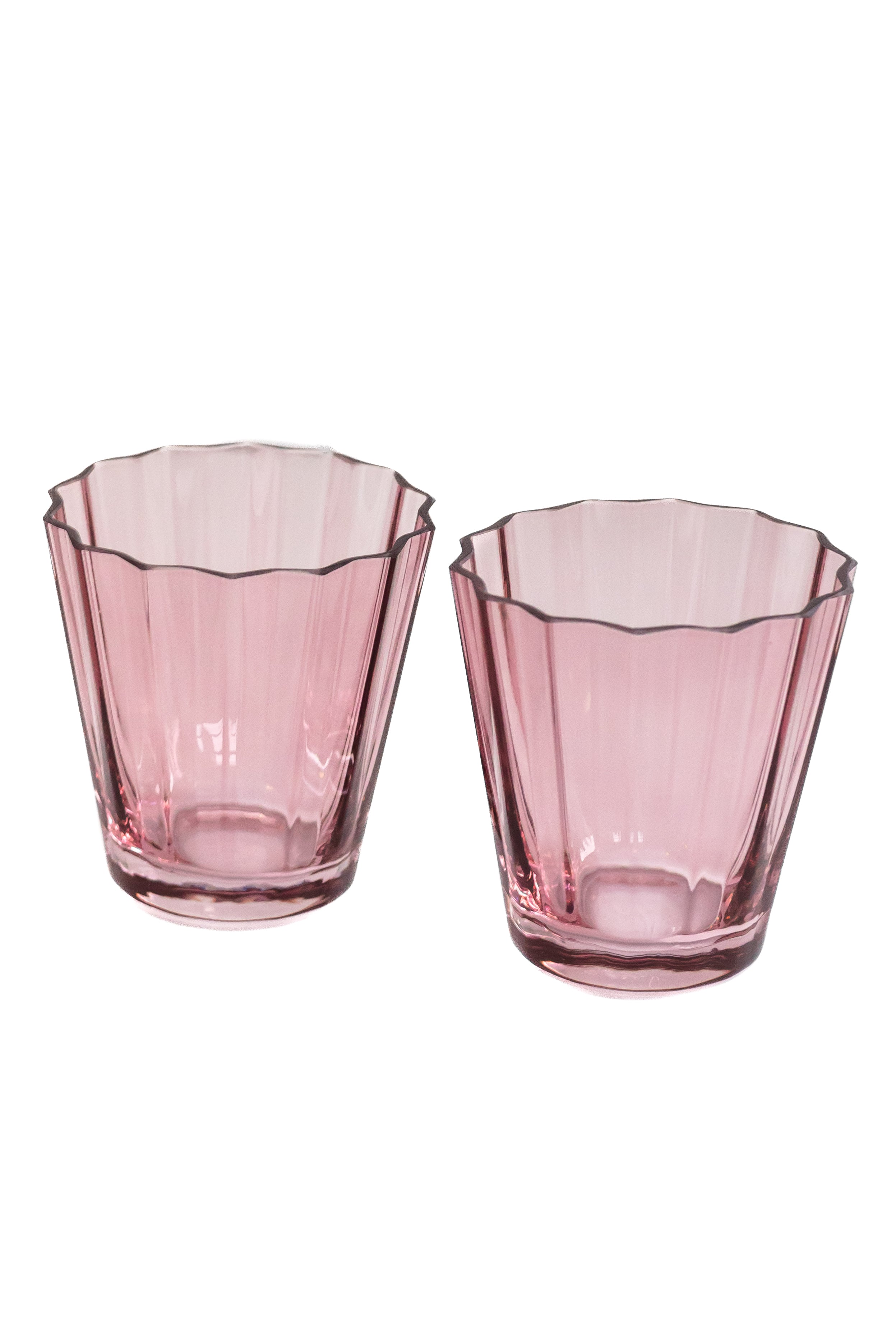 Ribbed Scalloped-Rim Drinking Glass Set of 2