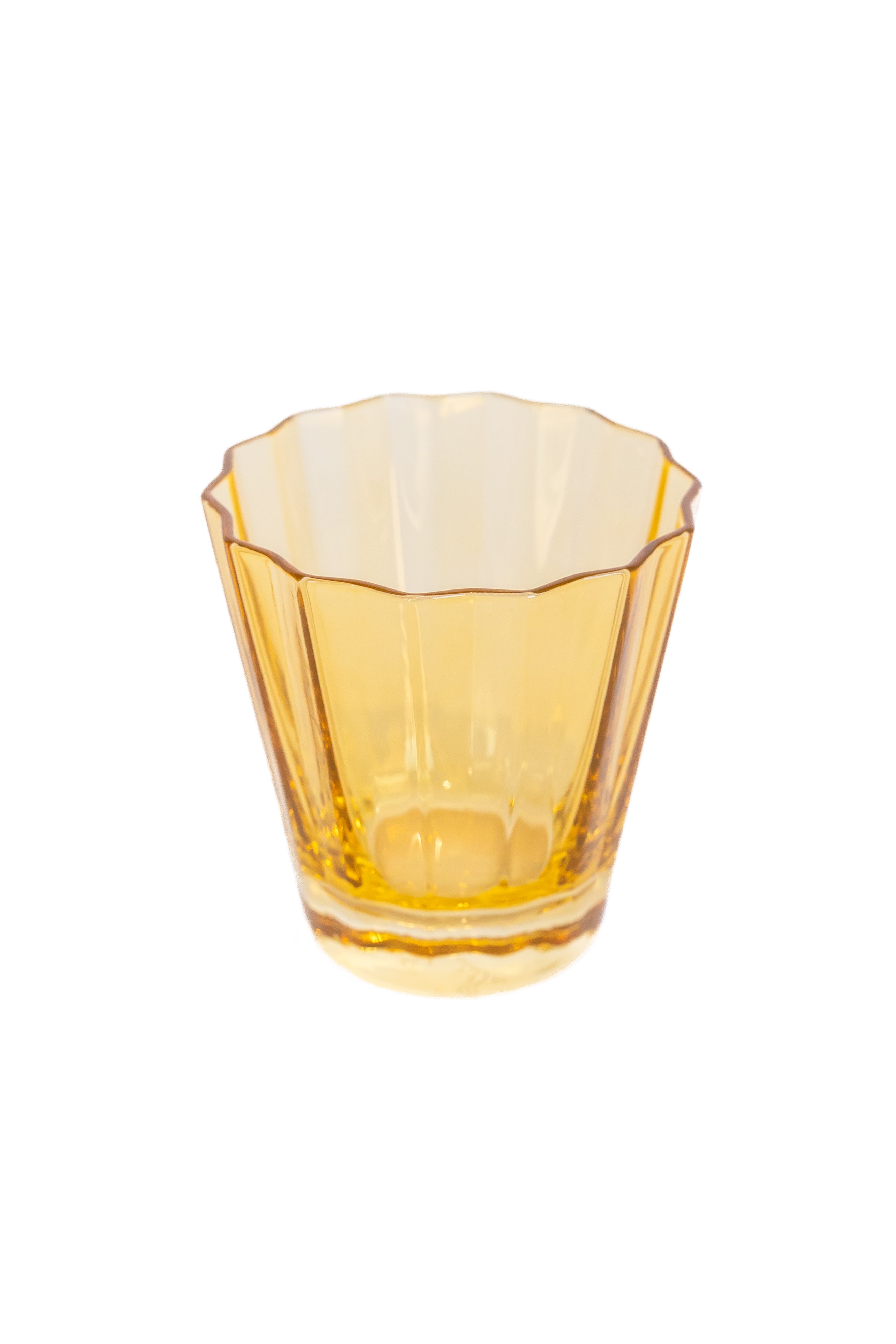 Faceted Scalloped-Rim Fluted Drinking Glass Set of 2