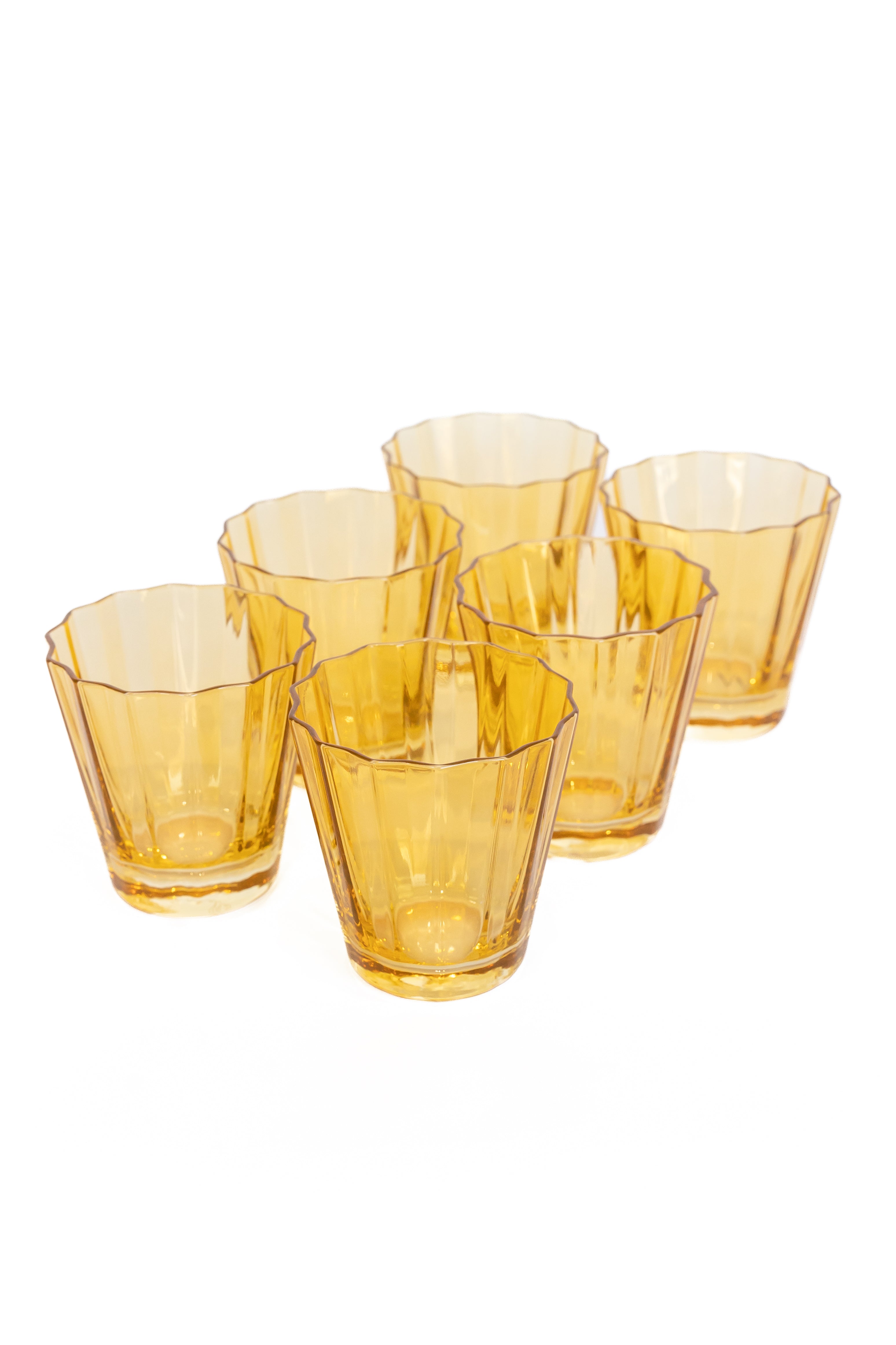 Vertically-fluted Dual-rim Glass Tumbler Set of 6