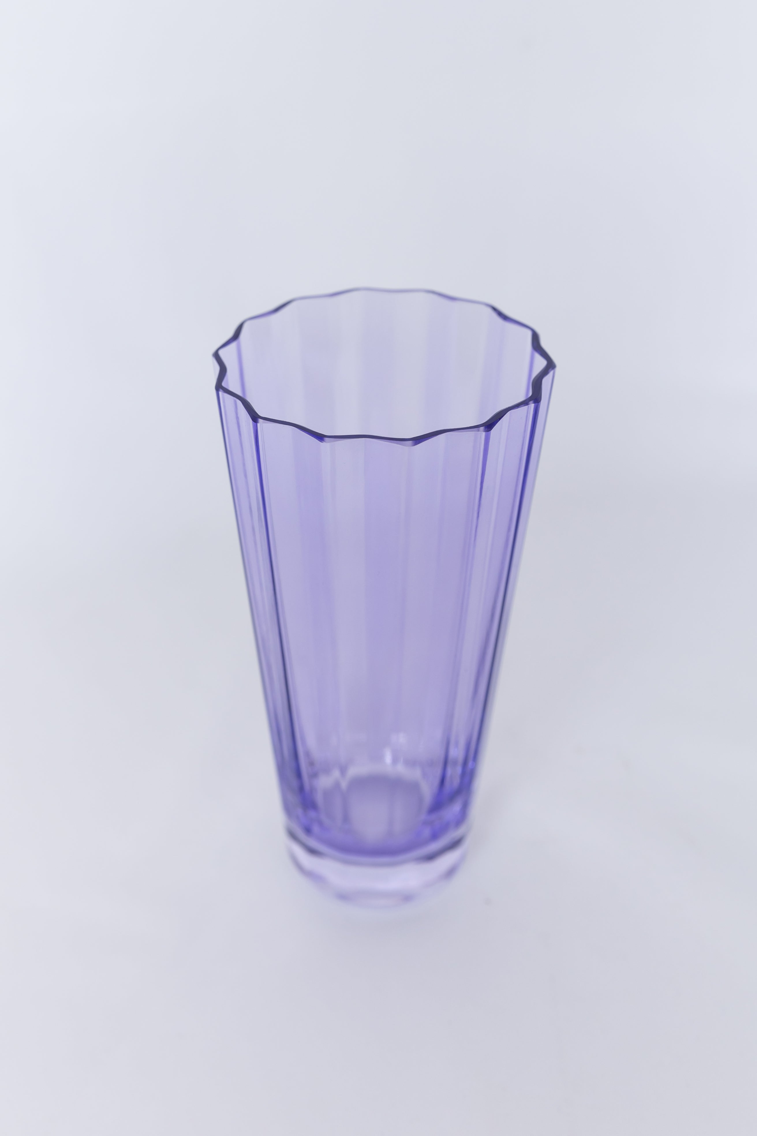 Scalloped - Rim Vertically - fluted Wide - base Drinking Glass Set of 6