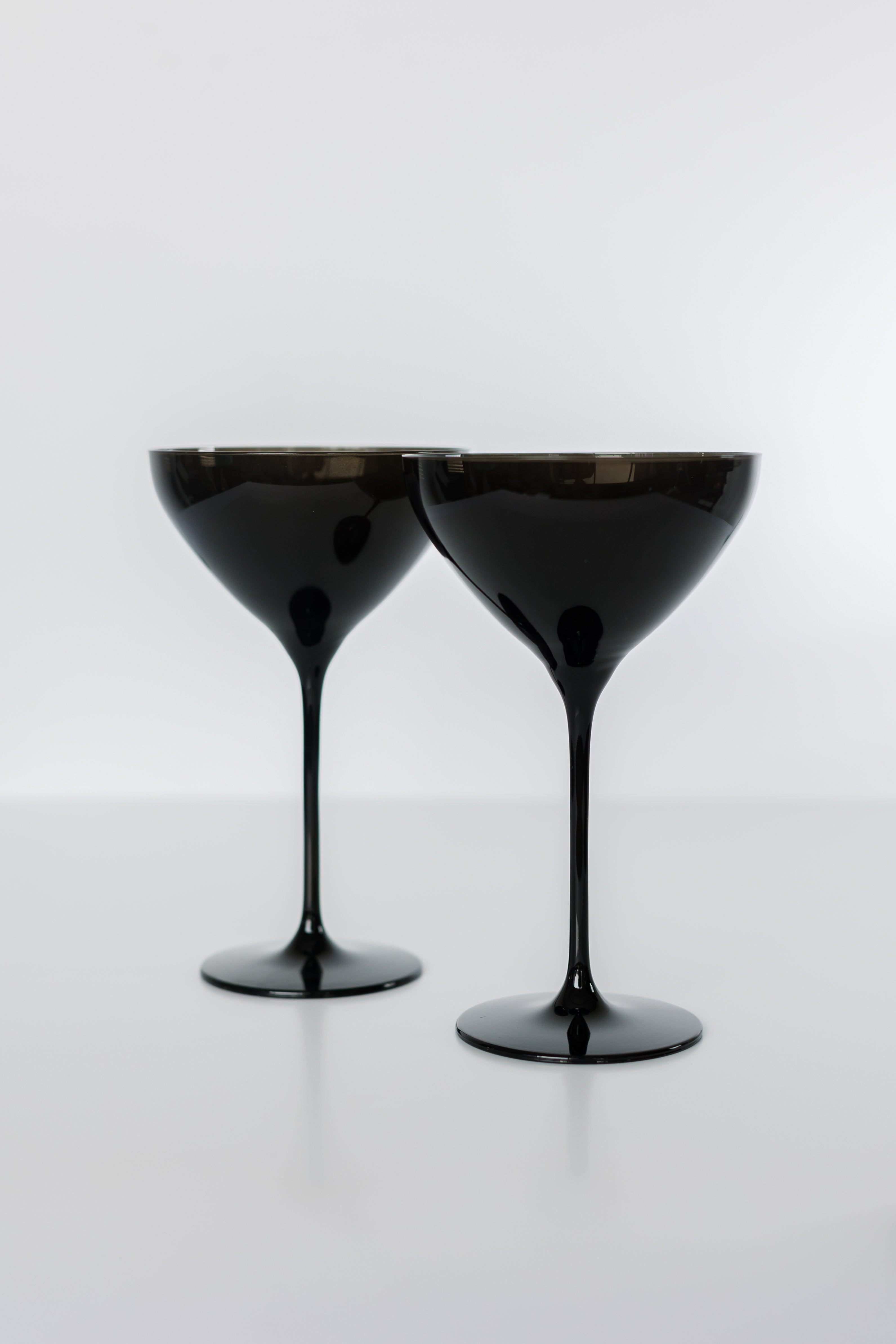 Conical-bowl Minimalist Stemmed Martini Glass Set of 2