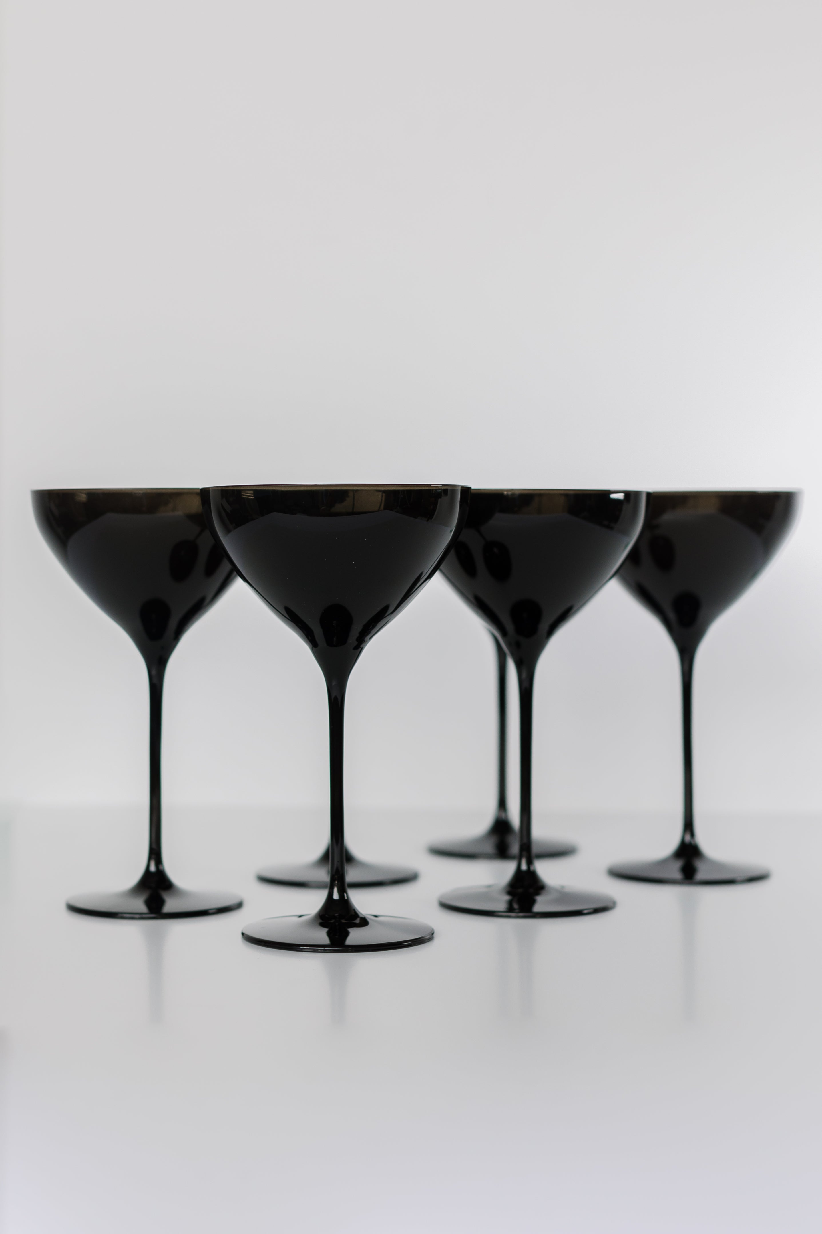 Sleek-curved Modern Minimalist Stemmed Martini Glass Set of 6
