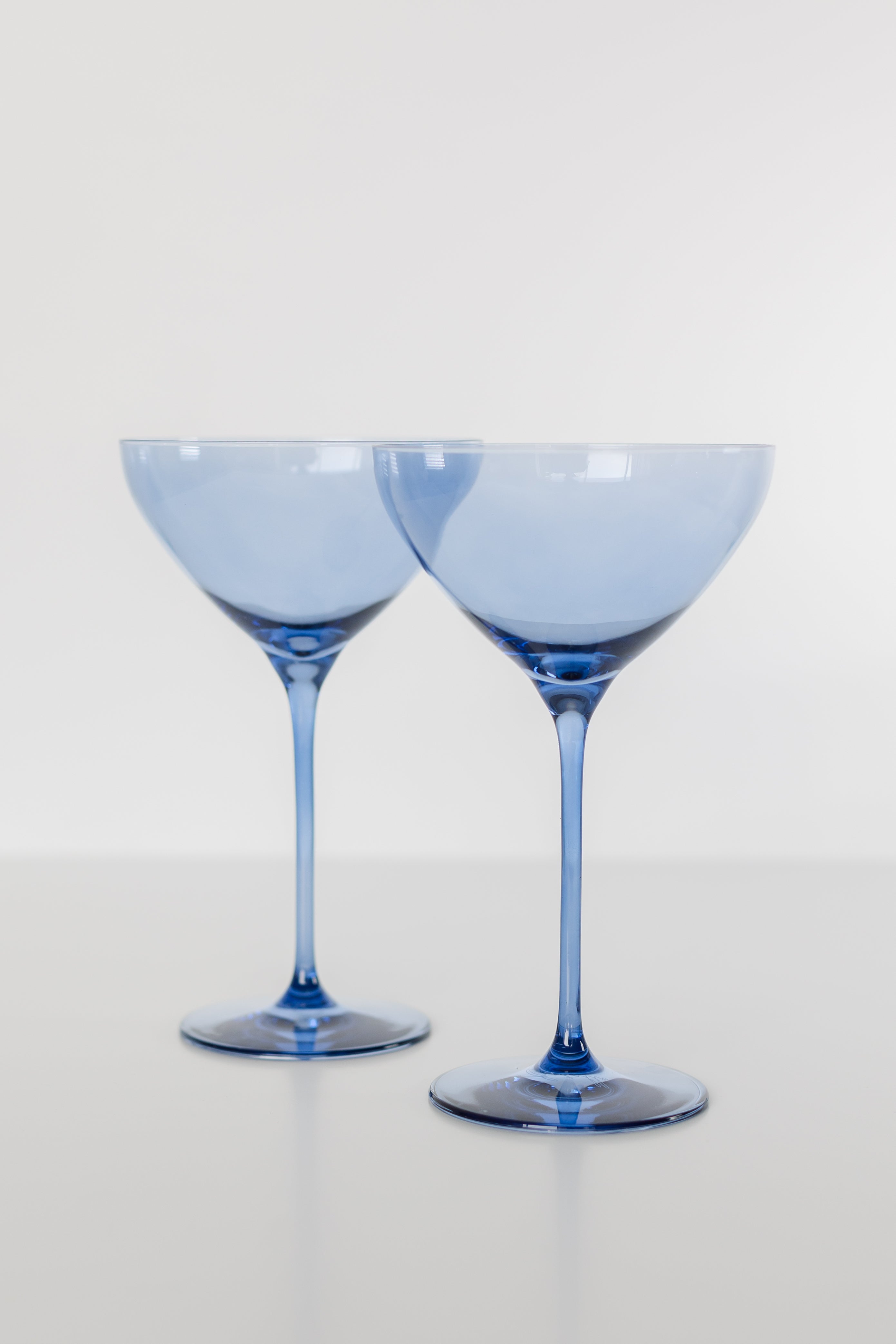 Smooth-curved Minimalist Stemmed Martini Glass Set of 2