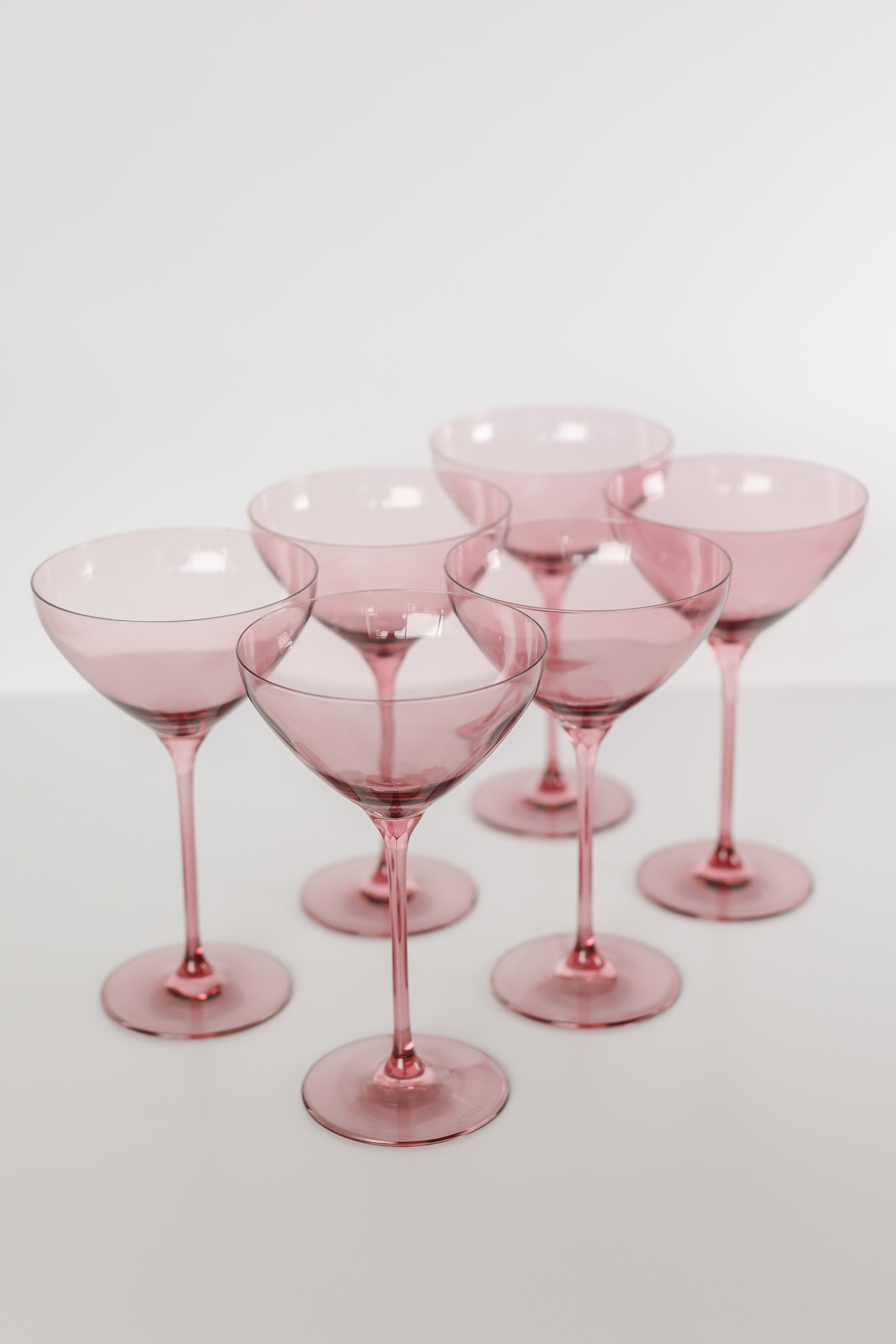 Sleek Minimalist Stemmed Martini Glass Set of 6