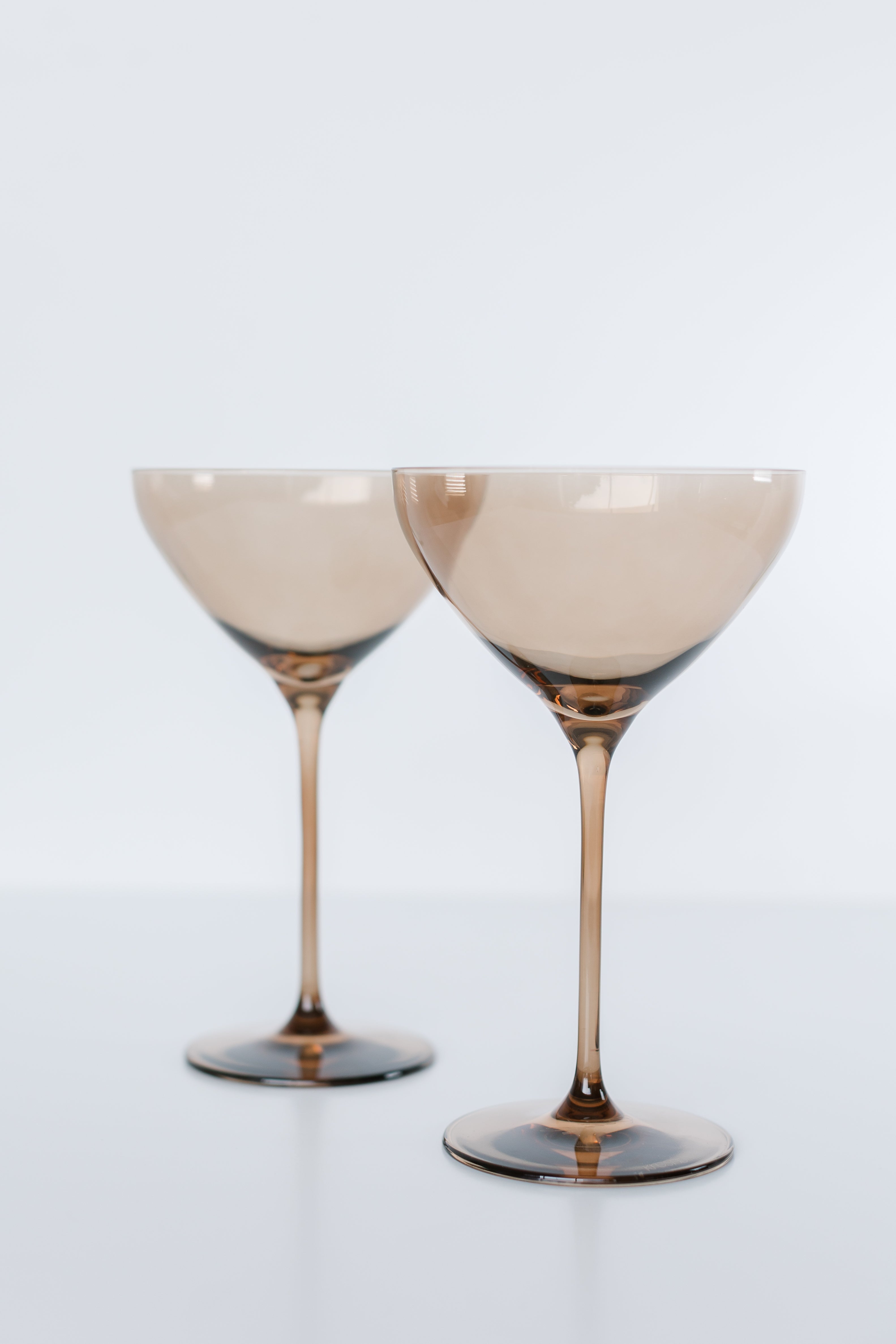 Smooth-tapered Minimalist Stemmed Martini Glass Set of 2
