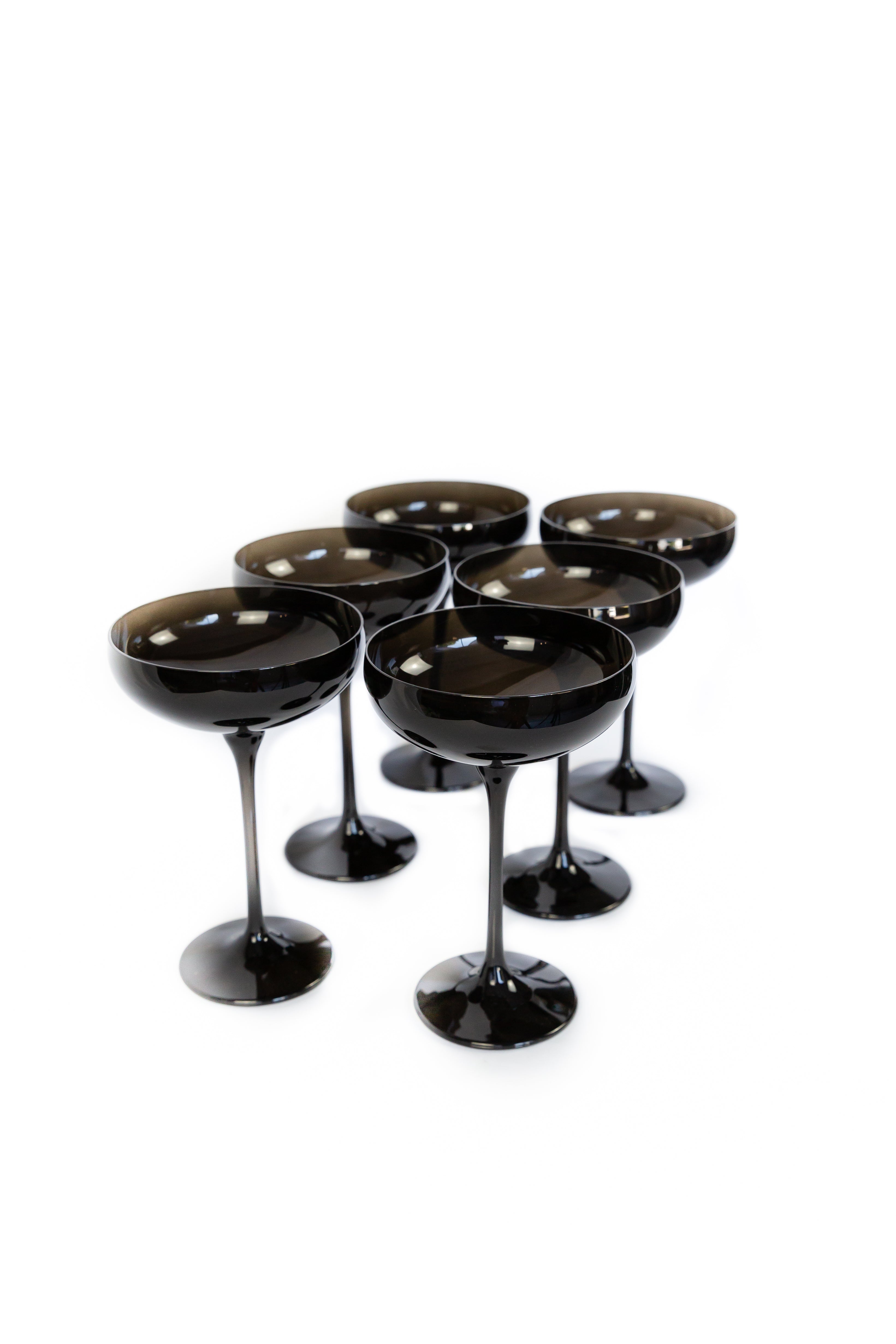 Glossy Minimalist Stemmed Champagne Coupe Glass Set