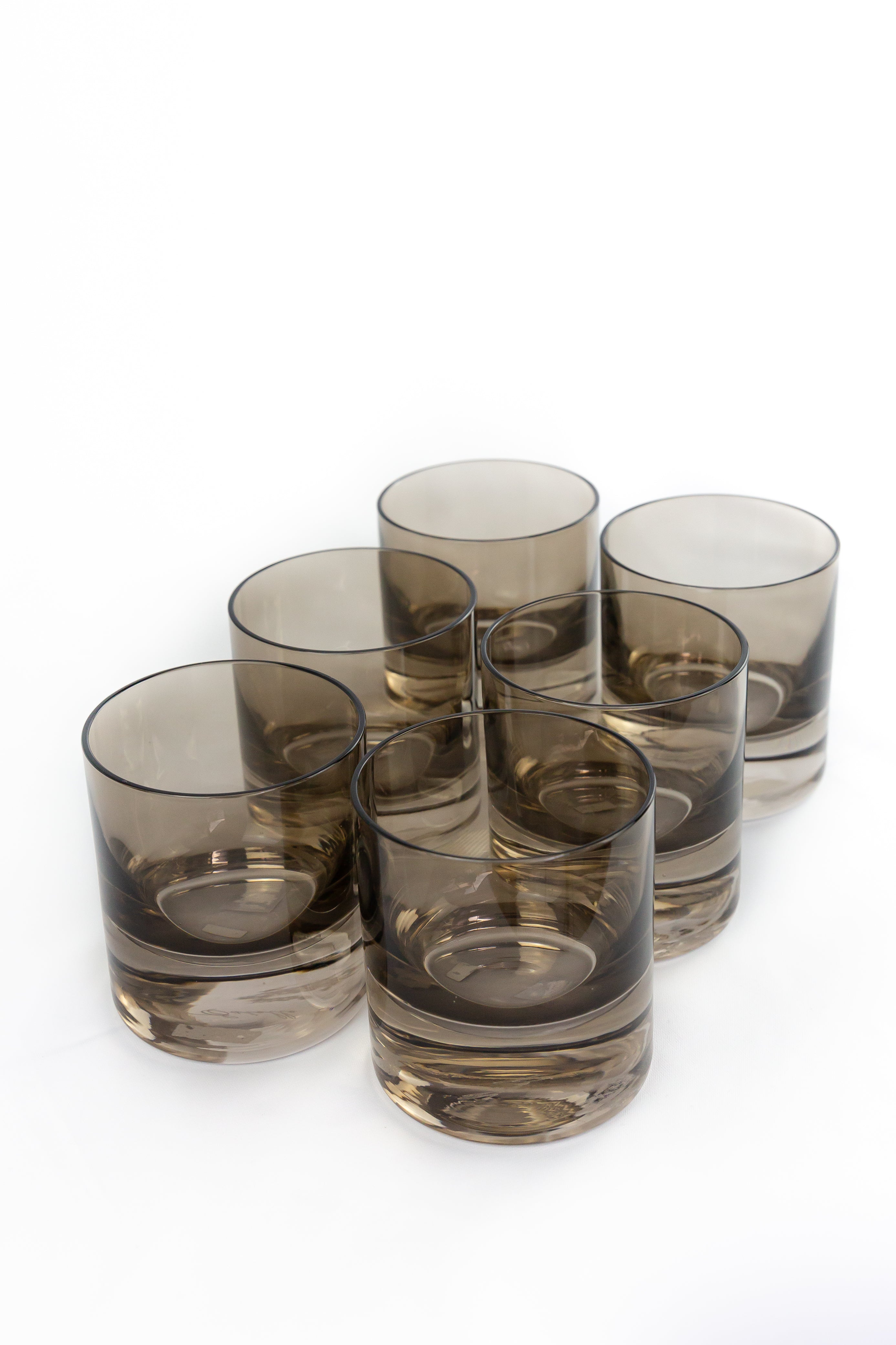 Thickened-Band Smoked Cylindrical Drinking Glass Set of 2