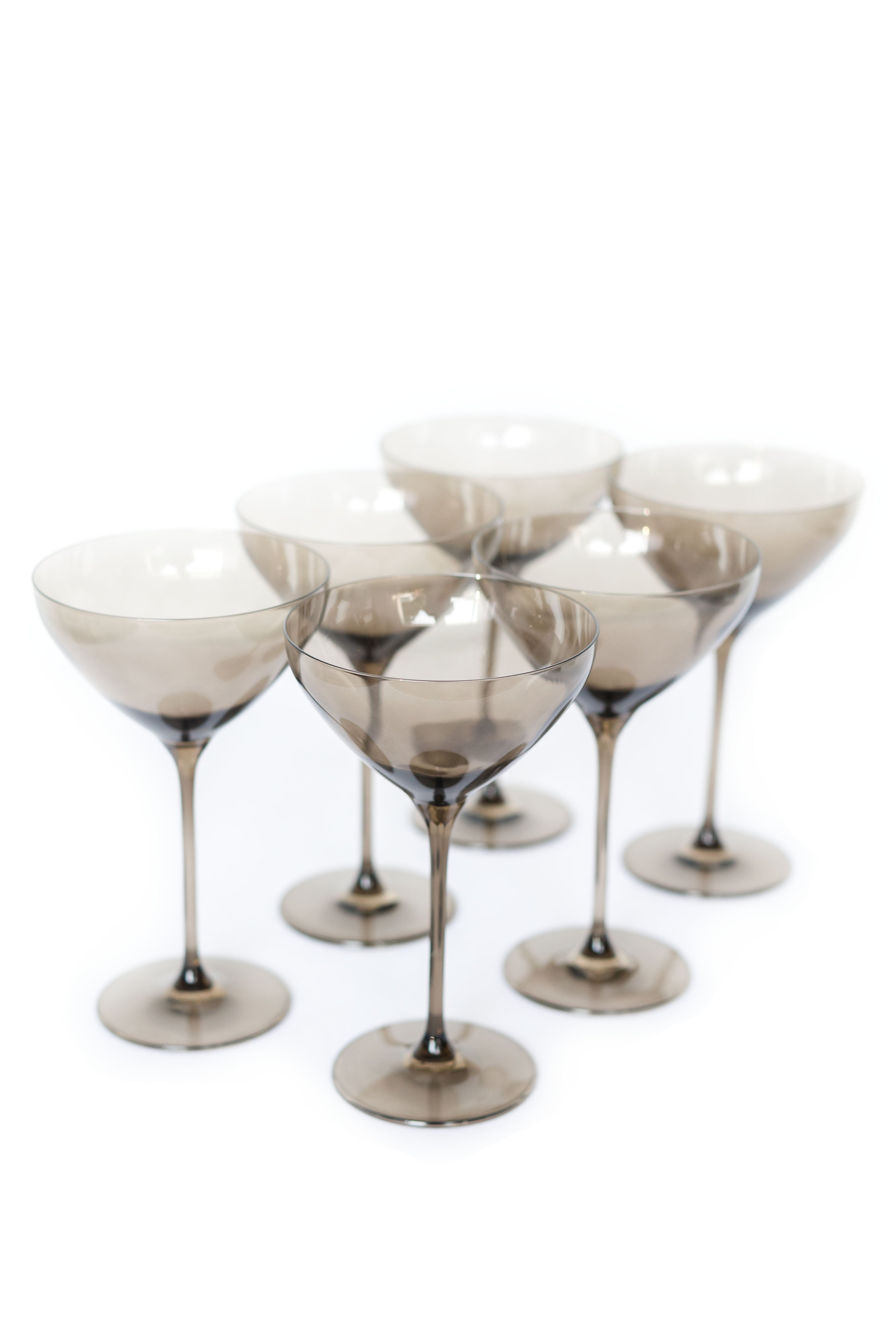 Smoked-tint Minimalist Stemmed Martini Glass Set of 6