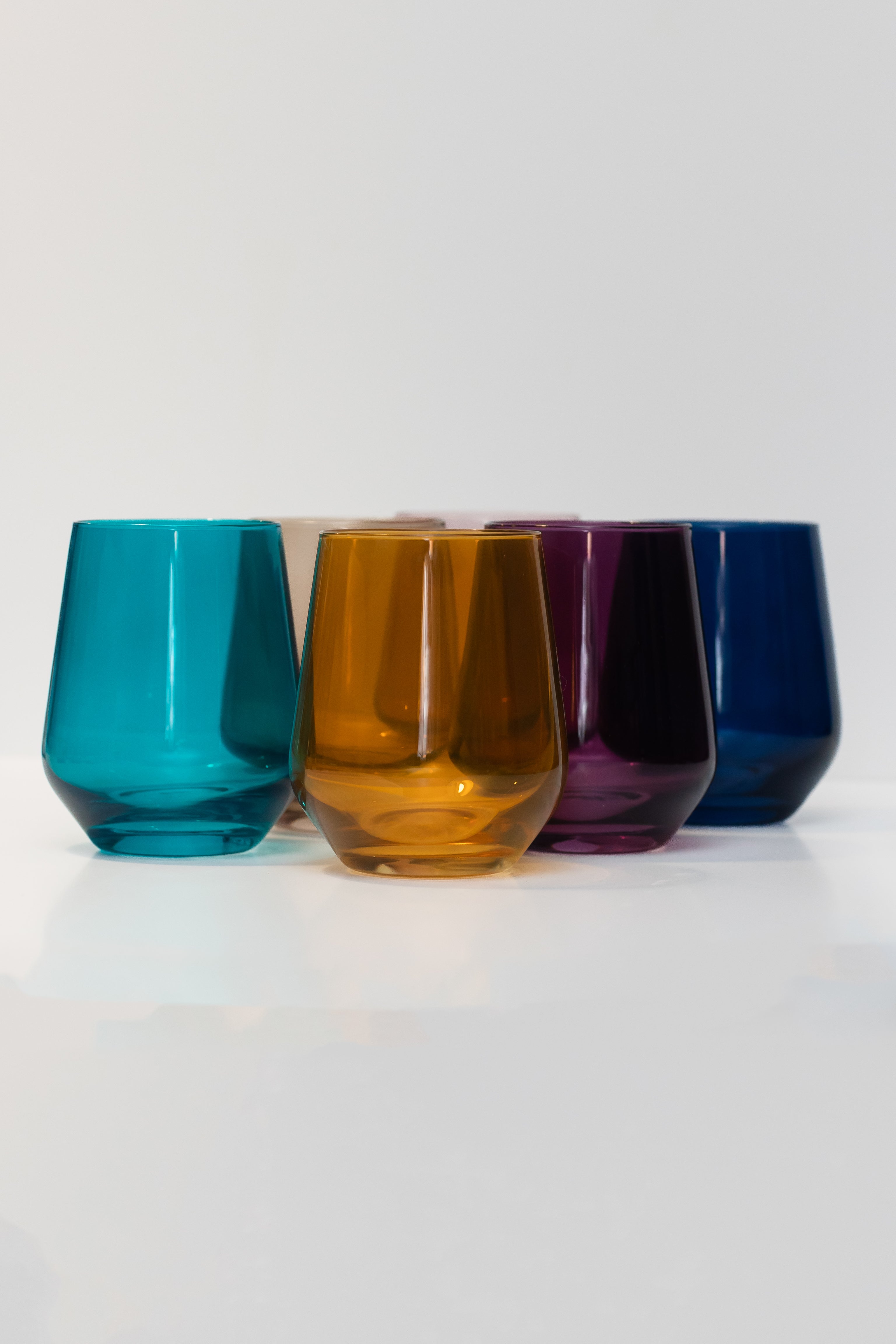 Rounded-symmetry Modern Stemless Tumbler Set of 6