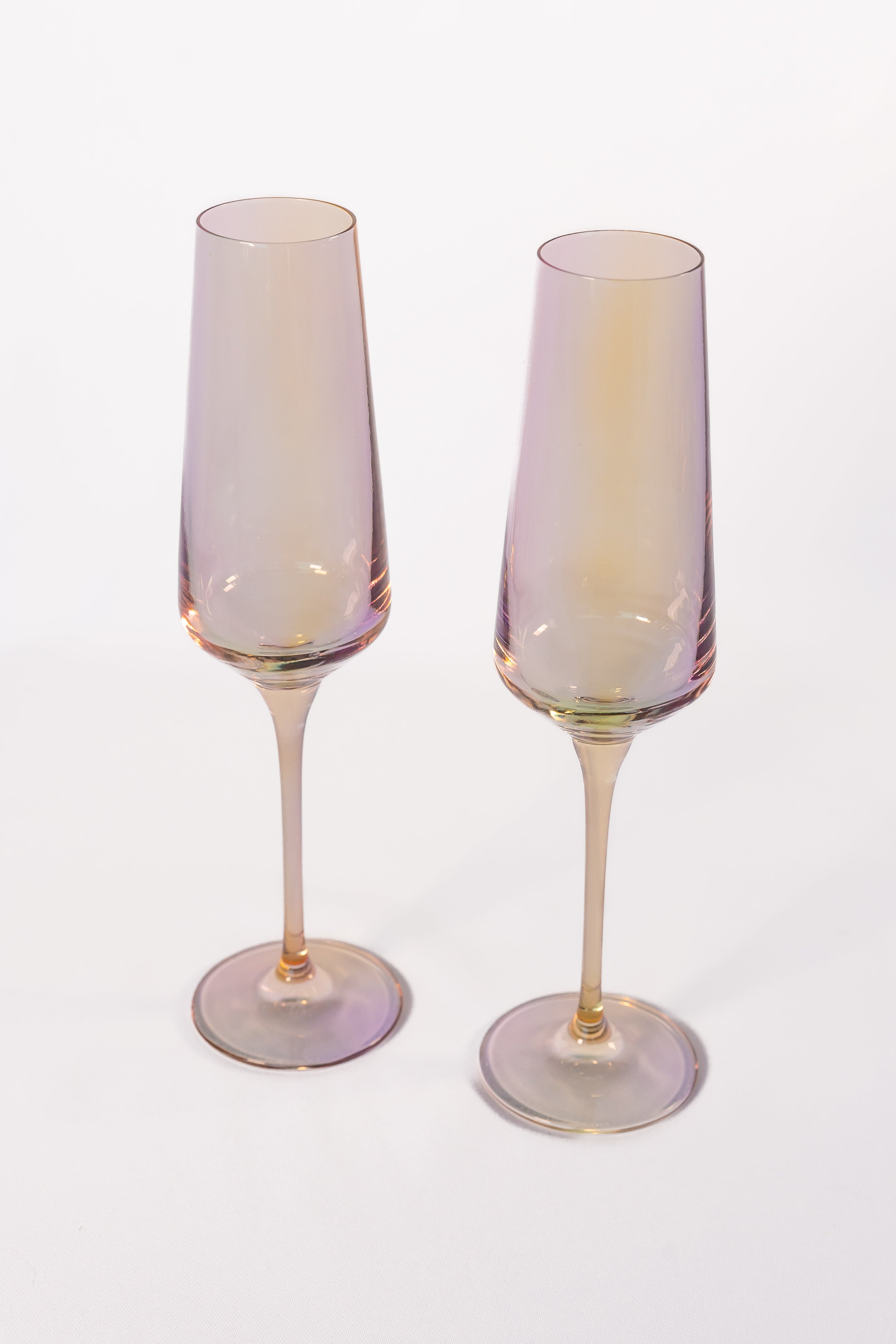 Slender-stemmed Iridescent Champagne Flute Set of 2