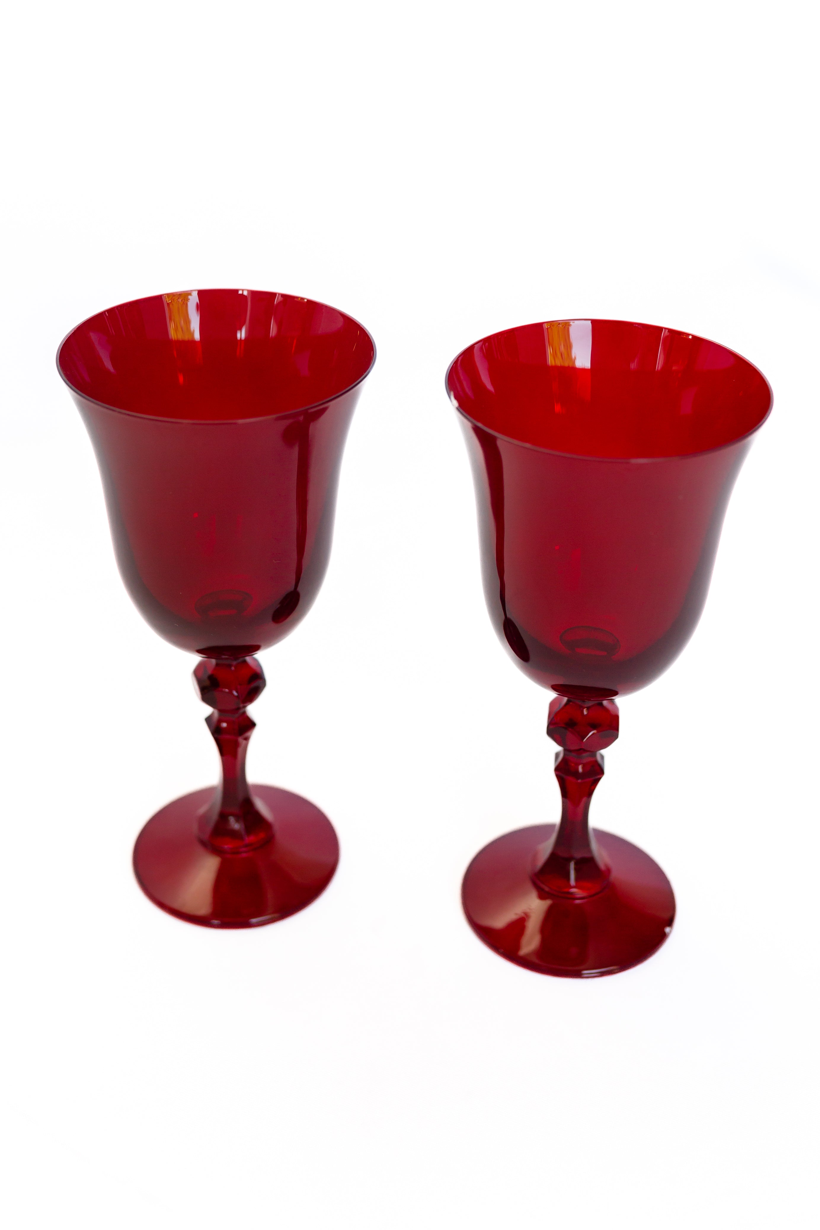 Knobby-accent Flared-bowl Stemmed Goblet Set of 2