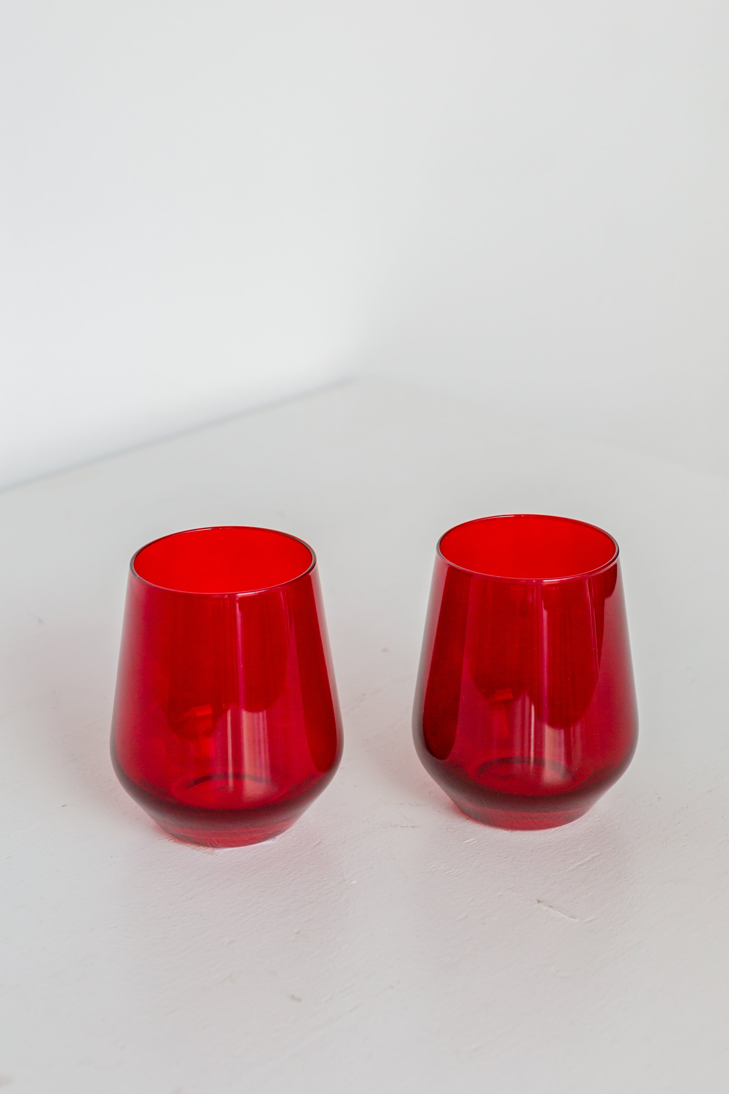 Modern Tapered Stemless Drinking Glass Set of 2