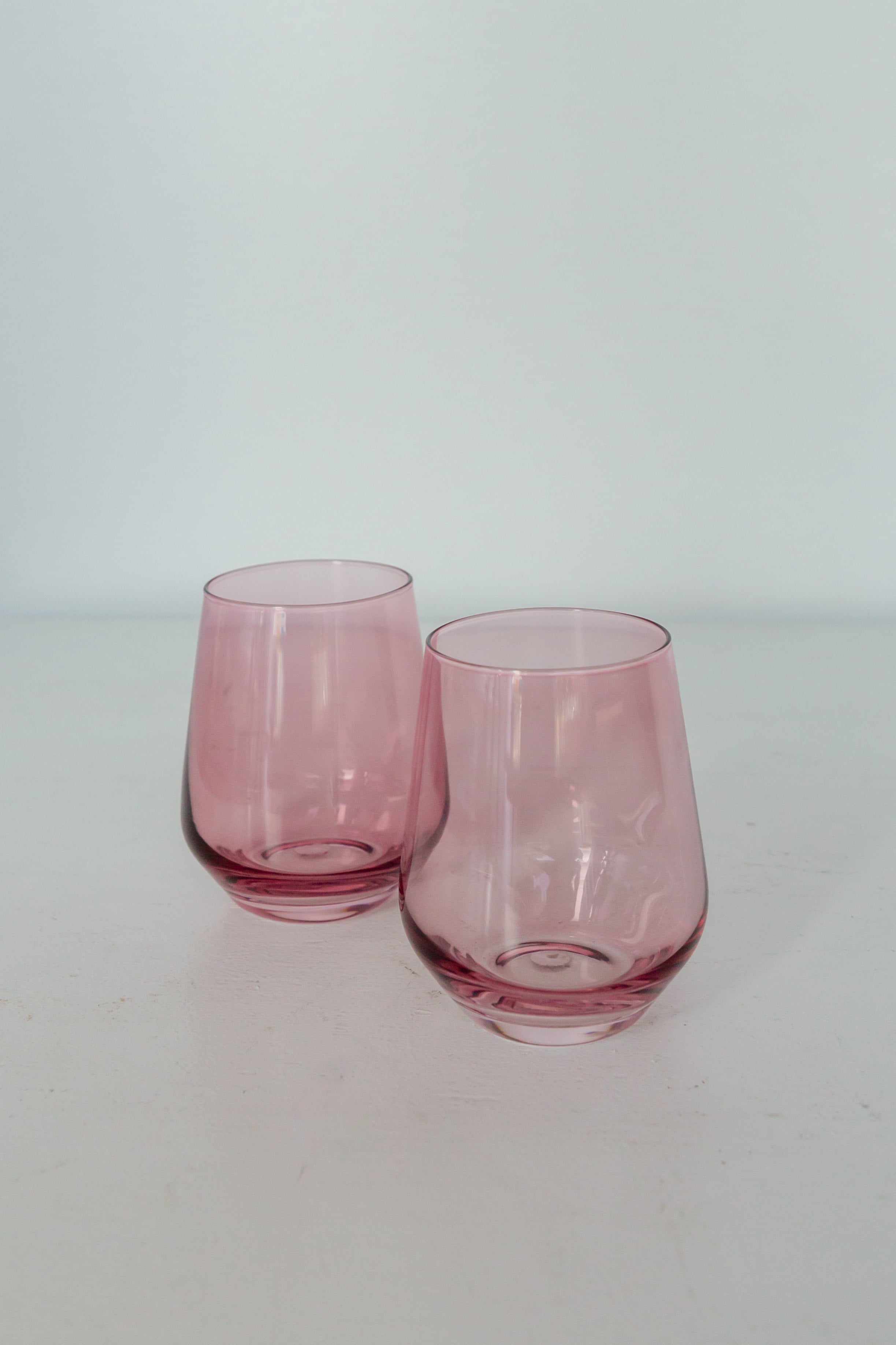 Curved Minimalist Stemless Drinking Glass Set