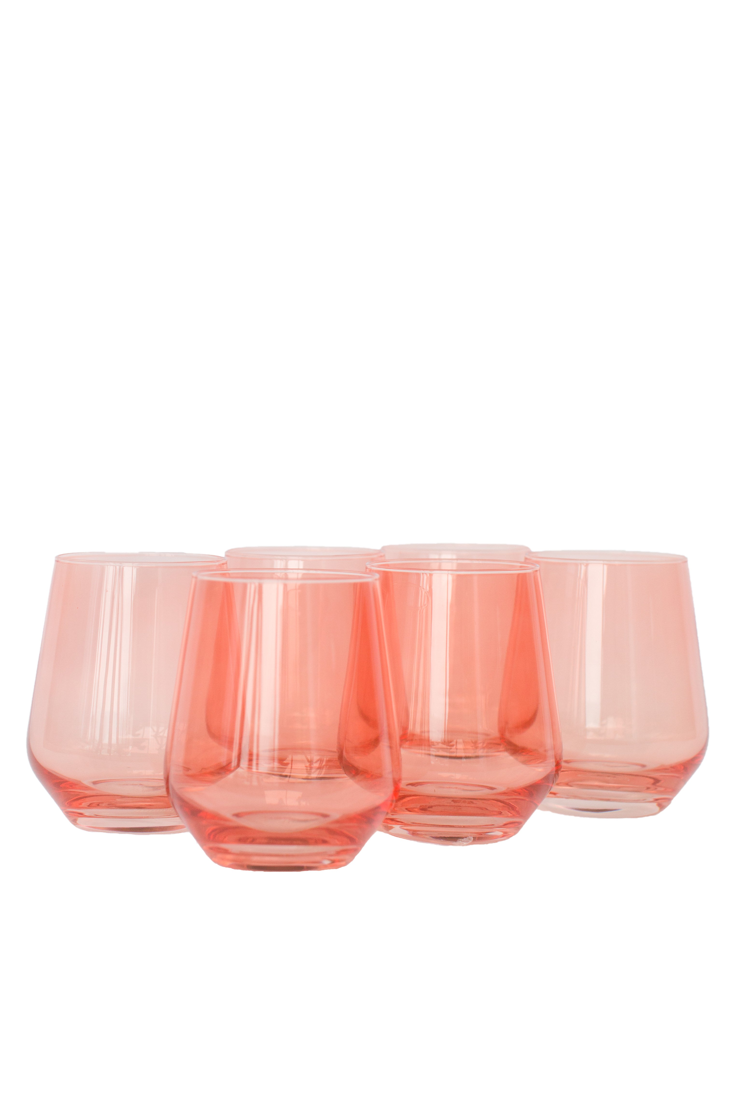 Smooth-tapered Rounded-base Stemless Drinking Glass Set of 6