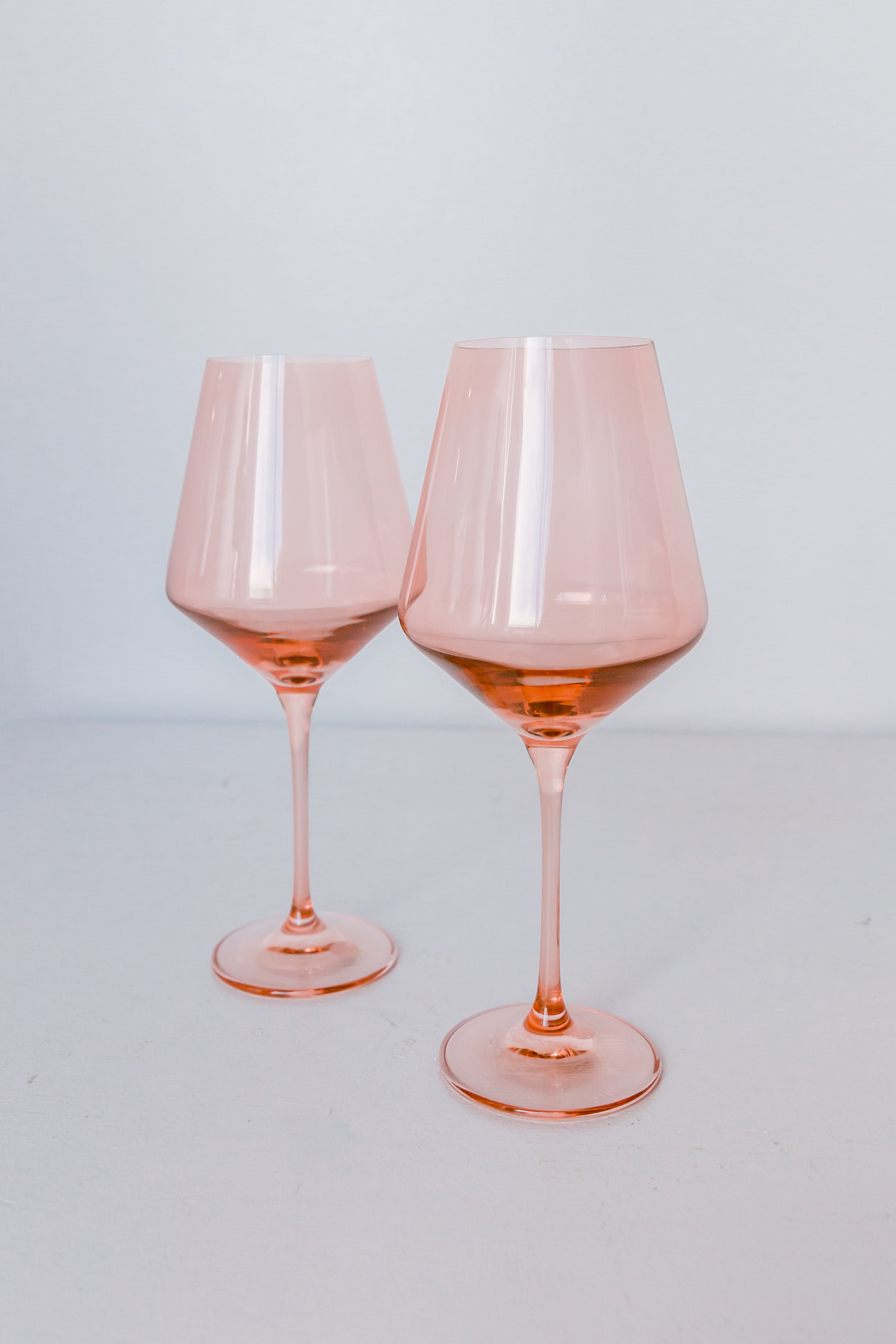 Asymmetrical-tapered Stemmed Wine Glass Set of 2