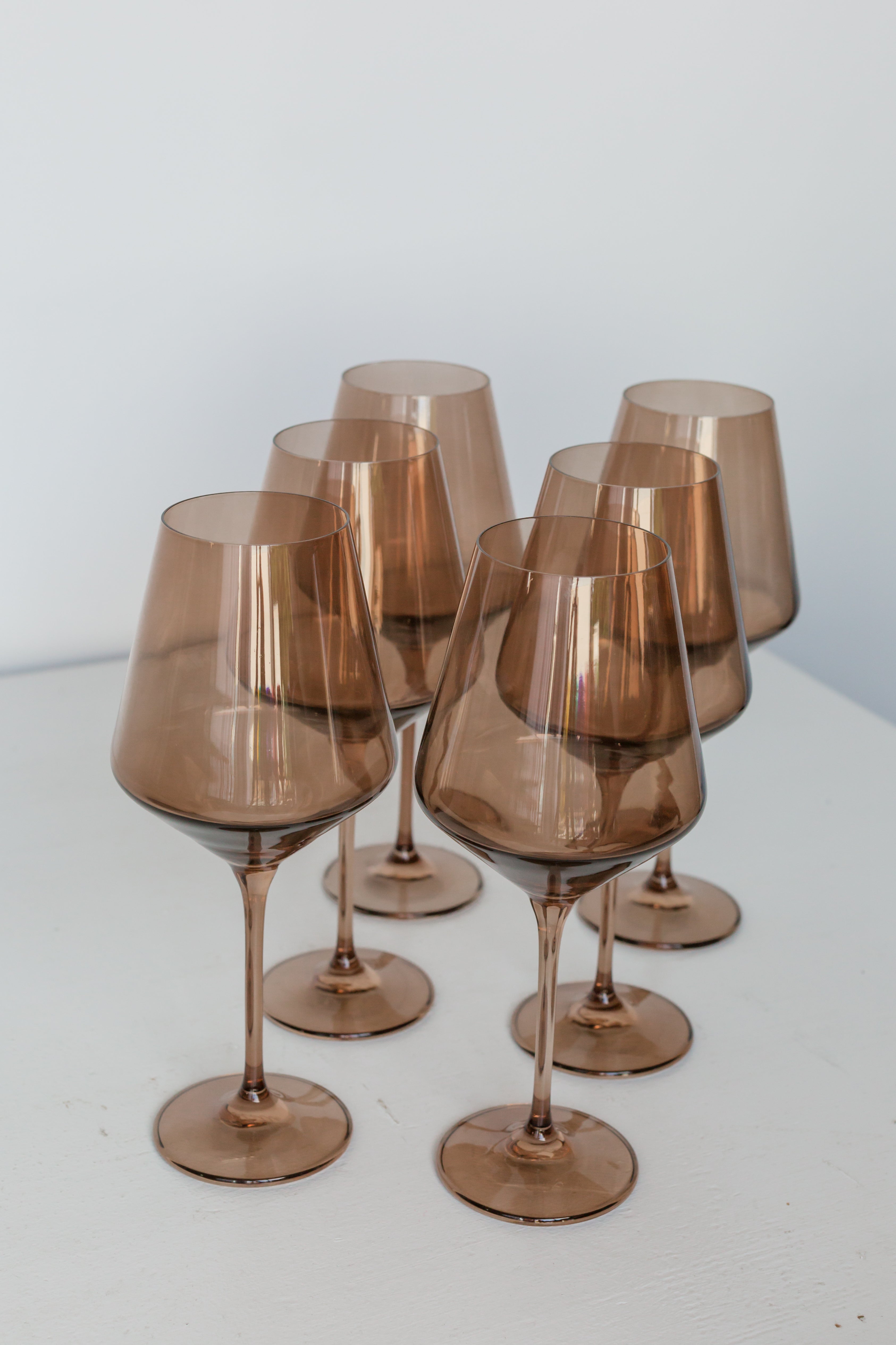 Minimalist Tinted Stemmed Wine Glass Set