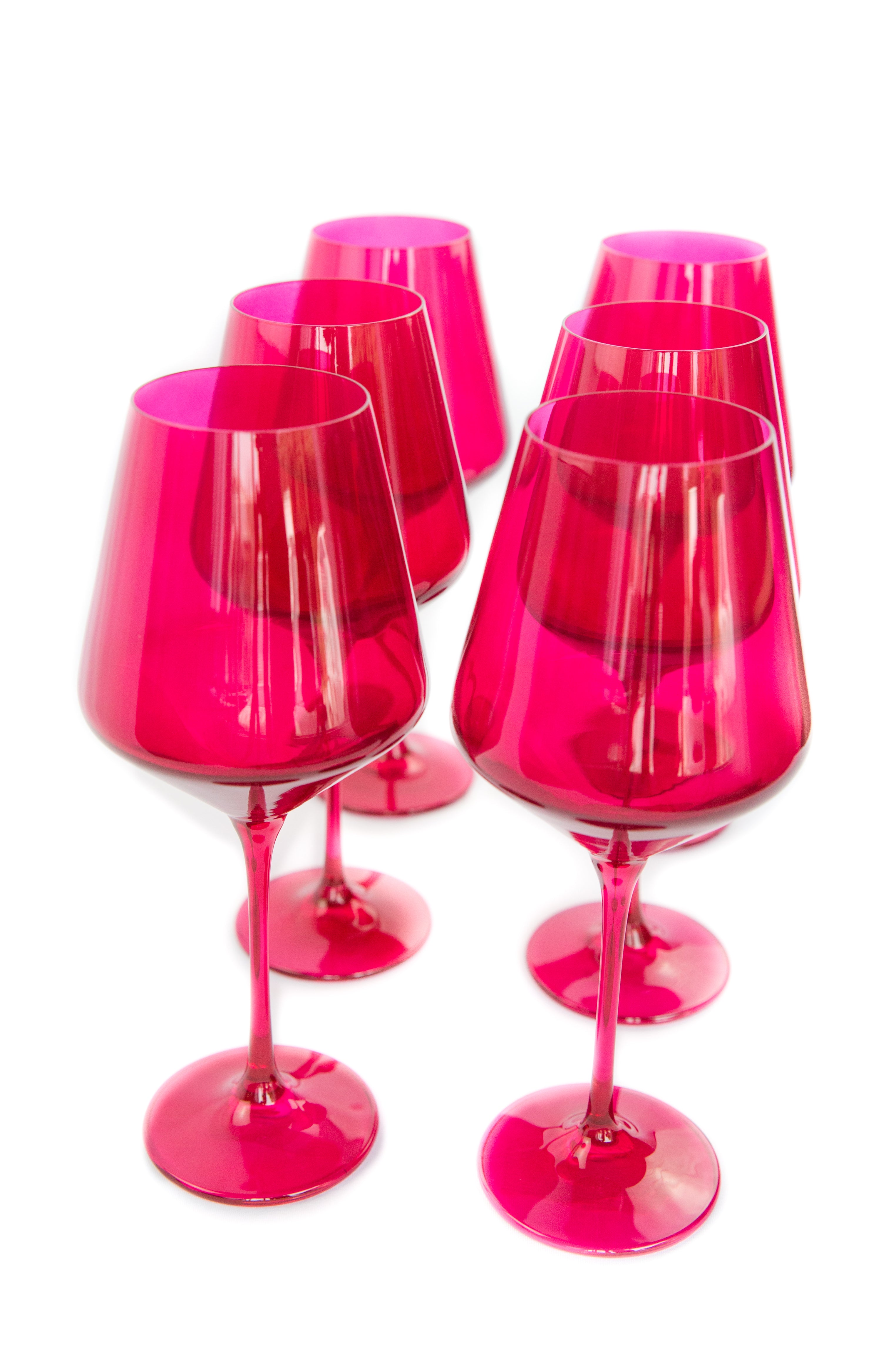 Modern Minimalist Conical Stemmed Wine Glass Set of 6