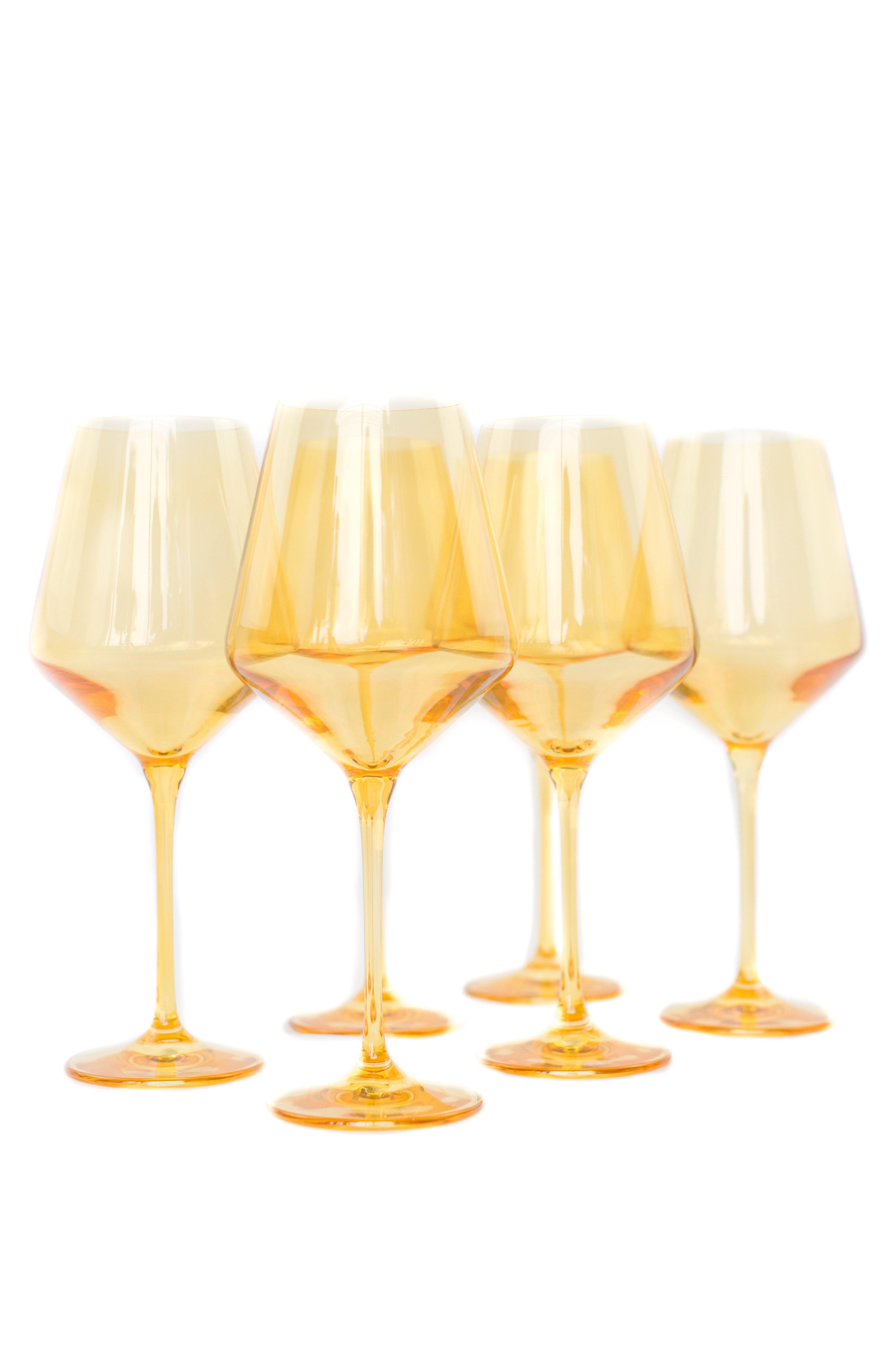 Minimalist Tapered Stemmed Wine Glass Set of 6